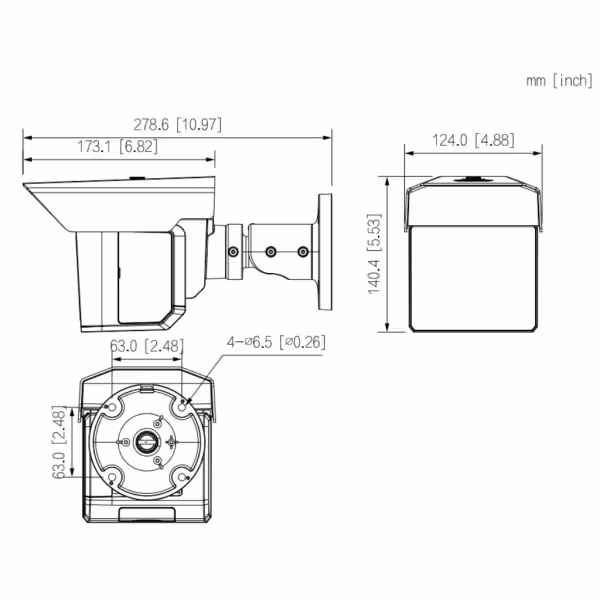 Acquistare DAHUA IPC-MFW5241T2-E3-ASE-B Telecamera tubolare IP H265 3x2M TRIPLE-LENS 3.6/12/25mm per protezione perimetrale 8IR1