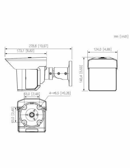 Acquistare DAHUA IPC-MFW5241T2-E3-ASE-B Telecamera tubolare IP H265 3x2M TRIPLE-LENS 3.6/12/25mm per protezione perimetrale 8IR1