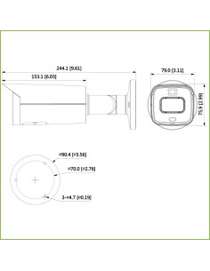 Acquistare DAHUA IPC-HFW5241T-AS-PV-0360B Telecamera tubolare IP H265 AI 2M WDR Starlight+ 1LED/2IR60m 3.6mm IP67 IK10 PoE AUDIO 2