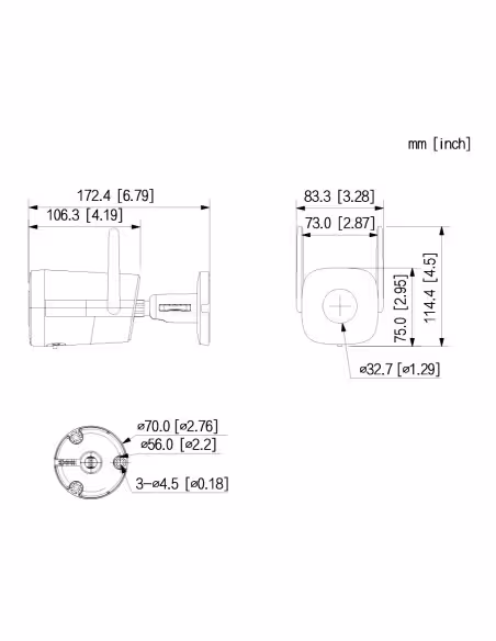 Acheter DAHUA IPC-HFW1339DTK1-SW-PV-0280B Caméra tubulaire IP H265 3MP Éclairage double LED 30 m / IR 30 m 2.8mm IP67 Micro/Haut