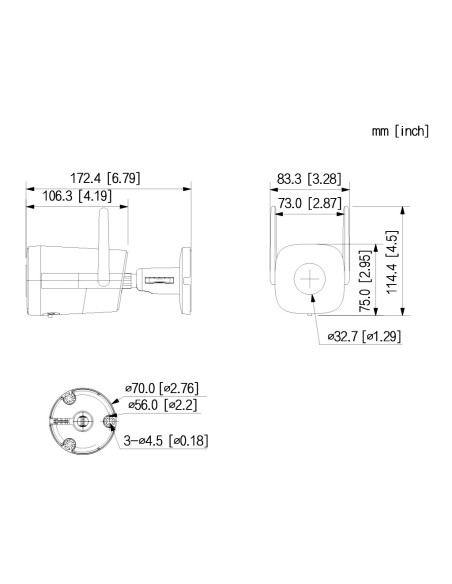 Comprare DAHUA IPC-HFW1339DTK1-SW-PV-0280B Telecamera tubolare IP H265 3MP Illuminazione Dual LED 30 m/IR 30 m 2.8mm IP67 MIC/Al