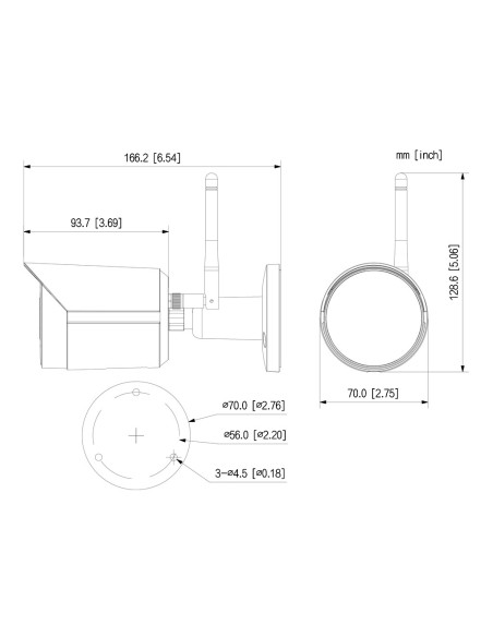 Acquistare DAHUA IPC-HFW1430DS-SAW-0280B Telecamera tubolare IP H265 4M DN dWDR 3DNR IR 30 m 2.8mm IP67 MIC WiFi