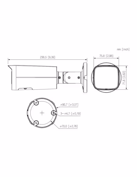 Acheter DAHUA IPC-HFW2441T-ZS Caméra tubulaire IP H265 4M WDR Starlight IR 60 m 2.7-13.5VFM IP67 PoE SD MIC IA