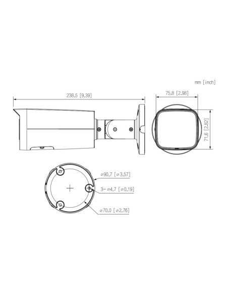 Comprar DAHUA IPC-HFW2441T-ZS Tubular IP H265 4M WDR Starlight IR60m 2.7-13.5VFM IP67 PoE SD MIC AI