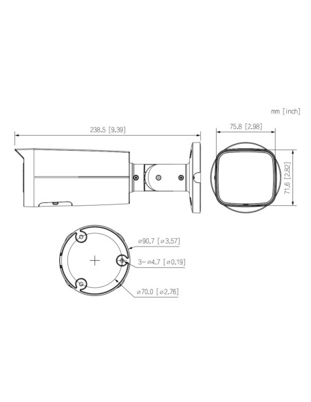 Kaufen DAHUA IPC-HFW2441T-ZS-B Röhrenförmige IP H265 4M WDR Starlight IR60m 2.7-13.5VFM IP67 PoE SD MIC AI Farbe Schwarz