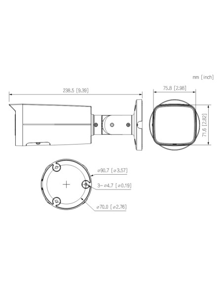 Acquistare DAHUA IPC-HFW2449T-AS-IL-0360B Tubolare IP 4M H265 FULL COLOR WDR Illuminazione Dual LED50m/IR60m 3.6mm IP67 PoE AUDI