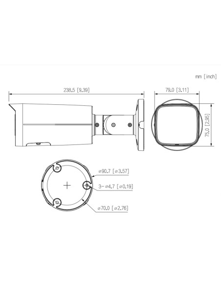 Acquistare DAHUA IPC-HFW2449T-ZAS-IL-B Telecamera tubolare IP 4M H265 FULL COLOR WDR Illuminazione doppia LED 60 m/IR 60 m 2.7-1