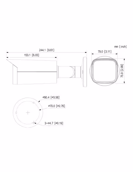 Acquistare DAHUA IPC-HFW3441T-ZS-S2-B Tubolare IP H265 4M DN WDR Starlight IR60m 2.7-13.5VFM IP67 PoE SD AI Colore nero