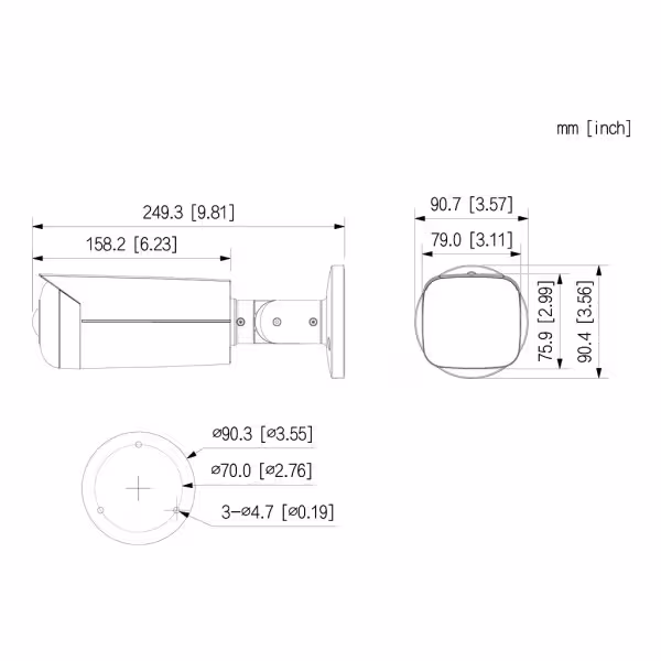 Acquistare DAHUA IPC-HFW3441T-AS-P Telecamera tubolare IP grandangolare H265 4M WDR Starlight IR 20 m 2.1mm IP67 PoE AUDIO MIC I