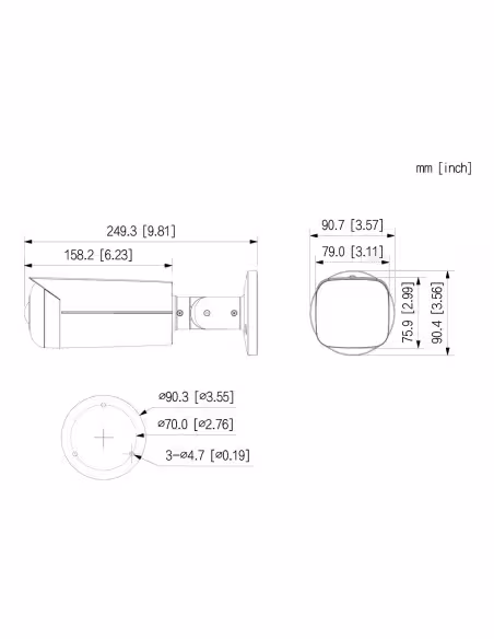 Acquistare DAHUA IPC-HFW3441T-AS-P Telecamera tubolare IP grandangolare H265 4M WDR Starlight IR 20 m 2.1mm IP67 PoE AUDIO MIC I
