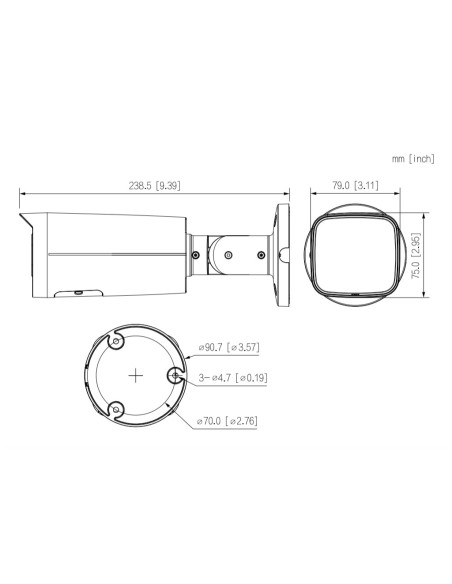 Kaufen DAHUA IPC-HFW3449T-ZAS-IL Röhrenförmige IP-Kamera 4MP H265 FULL COLOR WDR Duale Beleuchtung LED60m/IR60m 2.7-13.5mm IP67 