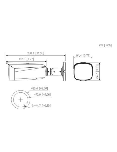 Acquistare DAHUA IPC-HFW3449T1-AS-PV-0280B-S4-B Telecamera IP tubolare TiOC 2.0 H265 4M WDR Illuminazione doppia LED30m/IR30m 2.