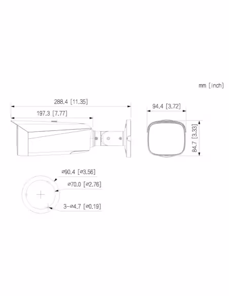 Comprare DAHUA IPC-HFW3449T1-AS-PV-0360B-PRO Telecamera tubolare IP WizColor TiOC PRO H265 4M WDR Illuminazione duale LED 50 m /