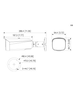 Acheter DAHUA IPC-HFW3449T1-ZAS-PV-S5-B Caméra tube IP TiOC 3.0 H265 4M WDR Éclairage double LED40m/IR50m 2.7-13.5VFM IP67 PoE M 2