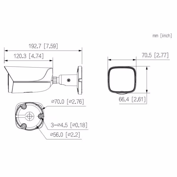 Acheter DAHUA IPC-HFW3449E-S-IL-0280B Caméra tube IP H265 4M WDR Éclairage double LED50m/IR50m 2.8mm IP67 PoE SD MIC IA