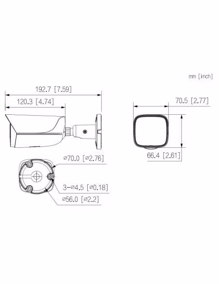 Acheter DAHUA IPC-HFW3449E-S-IL-0280B Caméra tube IP H265 4M WDR Éclairage double LED50m/IR50m 2.8mm IP67 PoE SD MIC IA