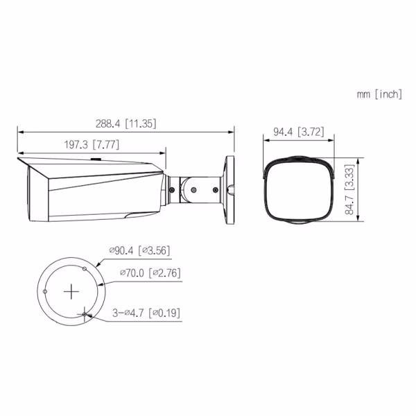 Comprar DAHUA IPC-HFW5449T1-ZE-LED-S2 Tubular IP H265 4M FULL COLOR 2.0 WDR140dB LED70m 2.7-12VFM IP67 ePoE SD AUDIO MIC E/S AI