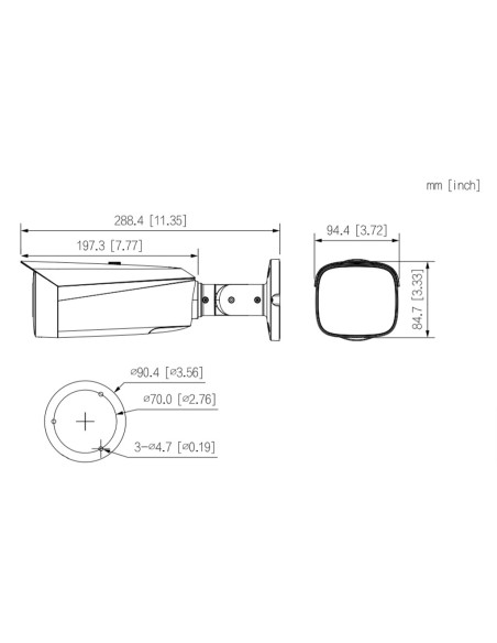 Acheter DAHUA IPC-HFW5449T1-ZE-LED-S2 Caméra tubulaire IP H.265 4M FULL COLOR 2.0 WDR 140 dB LED 70 m 2,7-12 VFM IP67 ePoE SD AU