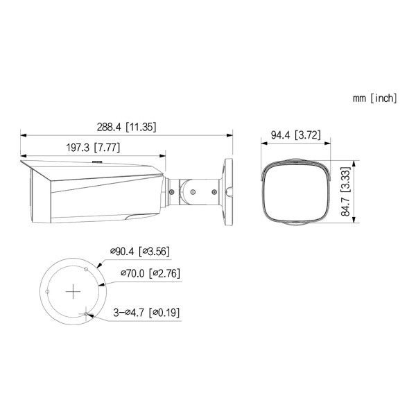 Comprare DAHUA IPC-HFW5449T1-ASE-D2 Tubolare IP H265 4M DUAL-LENS FULL COLOR 2.0 dWDR Starlight IR50m/2LED 2.8mm IP67 ePoE AUDIO