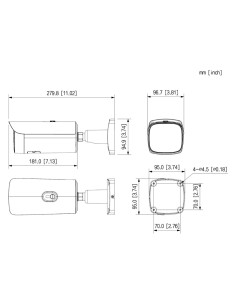 Acheter DAHUA IPC-HFW5459E1-Z4E-IL Caméra tubulaire IP H265 4MP WDR 140 dB Éclairage double LED 80 m / IR 120 m 8-32VFM IK10 IP6 2