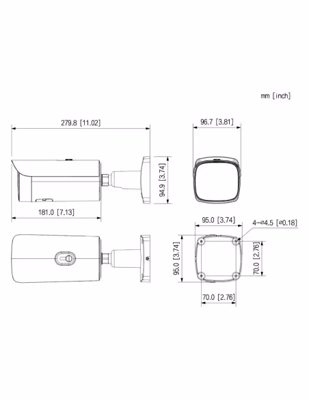 Comprar DAHUA IPC-HFW5459E1-Z4E-IL Tubular IP H265 4M WDR140dB Iluminación Dual LED80m/IR120m 8-32VFM IK10 IP67 ePoE SD AUDIO MI