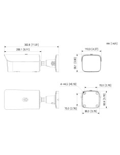 Acheter DAHUA IPC-HFW5459Z-ZHE-PV-PRO Caméra IP tubulaire WizColor PRO H.265 4 Mpx WDR 140 dB Éclairage double LED 60 m / IR 60  2