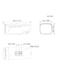 Kaufen DAHUA IPC-MFW7442K1-Z7-T40 Tube-IP-Kamera H.265 4+4 MP (2 KAMERAS IN 1) Starlight + WDR LED 80 m/IR 120 m 8–56 VFM/3.6mm  2