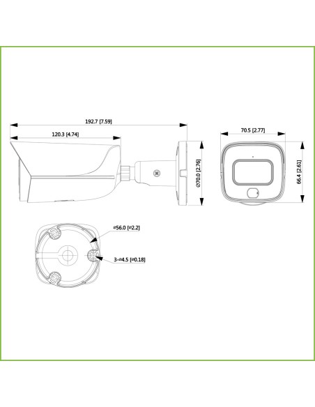 Acquistare DAHUA IPC-HFW3549E-AS-LED-0360B Tubolare IP H265 5M FULL COLOR WDR IVS SMD LED30m 3.6mm IP67 PoE SD MIC AUDIO I/O AI