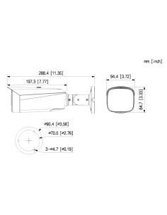 Acheter DAHUA IPC-HFW5659T1-ASE-PV-PRO Caméra tube IP WizColor PRO H265 6M WDR130 dB Éclairage double LED 60 m / IR 80 m 3.6mm I 2
