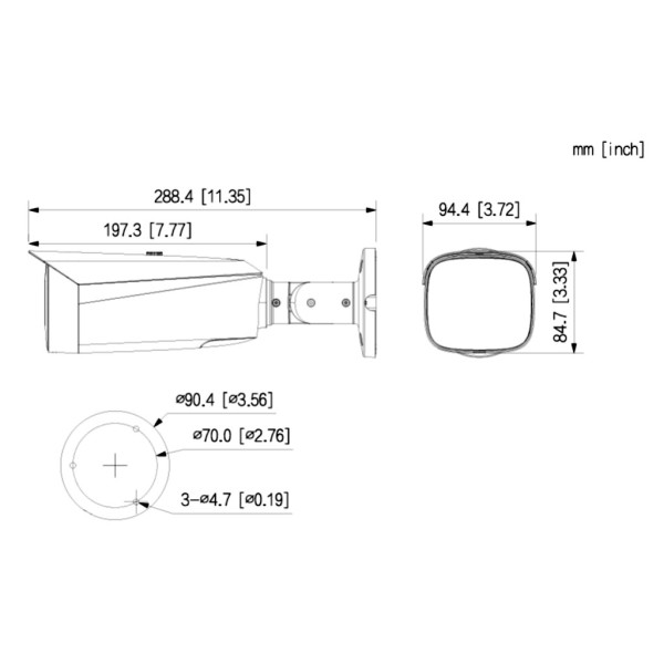 Kaufen DAHUA IPC-HFW5659T1-ASE-PV-PRO Tubular IP WizColor PRO H265 6M WDR130dB Duale Beleuchtung LED60m/IR80m 3.6mm IP67 IK10 Po