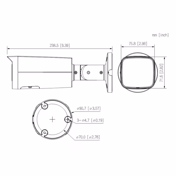 Kaufen DAHUA IPC-HFW2849T-AS-IL-0360B Röhrenförmige IP-Kamera 8MP H.265 Full Color WDR Duale Beleuchtung LED 50 m / IR 60 m 3.6m