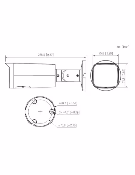 Kaufen DAHUA IPC-HFW2849T-AS-IL-0360B Röhrenförmige IP-Kamera 8MP H.265 Full Color WDR Duale Beleuchtung LED 50 m / IR 60 m 3.6m