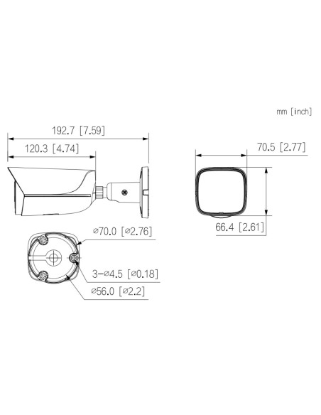 Comprar DAHUA IPC-HFW3849E-AS-IL-0280B Tubular IP H265 8M WDR Iluminación Dual LED30m/IR30m 2.8mm IP67 PoE SD AUDIO MIC E/S AI