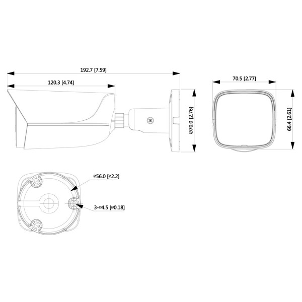 Acquistare DAHUA IPC-HFW3841E-AS-0360B-S2 Bullet IP H265 8M WDR Starlight IR 30 m 3.6mm IP67 PoE SD AUDIO MIC I/O AI