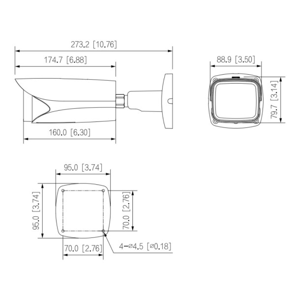 Kaufen DAHUA IPC-HFW5842E-ZE-S3 Röhrenförmige IP-Kamera H265 8M 4K WDR Deeplight IR60m 2,7–12VFM IK10 IP67 ePoE SD AUDIO MIC E/S