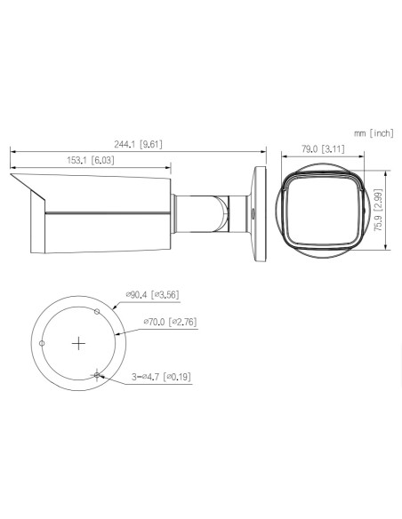 Acquistare DAHUA IPC-HFW5842T-ASE-0360B-S3 Telecamera tubolare IP H265 8M WDR Deeplight IR80m 3.6mm IK10 IP67 ePoE SD AUDIO MIC 