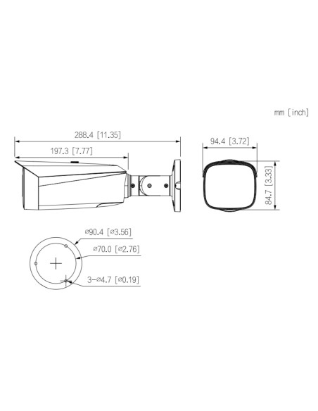 Kaufen DAHUA IPC-HFW5849T1-ASE-LED-0360B-S2 Röhrenförmige IP H265 8M FULL COLOR WDR140dB Starlight LED60m 3.6mm IP67 ePoE SD MIC