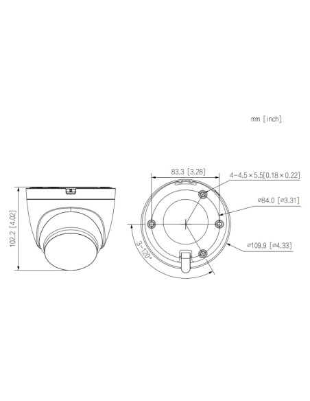 Kaufen DAHUA IPC-T2A-LED-0280B Mini-Dome-IP-Kamera H.265 2 MP Full Color 2×LED 30 m 2.8mm IP67 Mikrofon WLAN KI