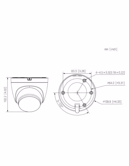 Comprar DAHUA IPC-T2A-LED-0280B MiniDomo IP H265 2M FULL COLOR 2xLED30m 2.8mm IP67 MIC WiFi AI