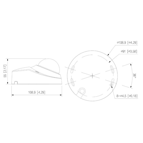 Acheter DAHUA IPC-HDBW2249F-AS-IL-0360B Dôme IP H265 2M FULL COLOR WDR Éclairage double LED30m/IR30m 3.6mm IK10 IP67 PoE MIC AUD