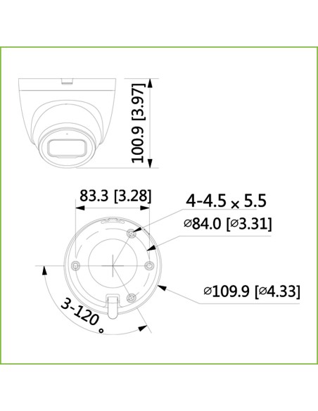 Kaufen DAHUA IPC-HDW2230T-AS-S2-B Mini-Dome-IP H265 2M DN SMART Starlight IVS IR 30 m 2.8mm IP67 PoE SD MIC Farbe Schwarz
