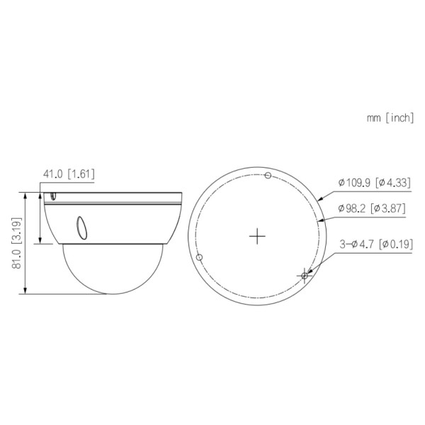 Kaufen DAHUA IPC-HDBW2241E-S-0360B IP-Dome H265 2MP Tag/Nacht WDR Starlight IR 30 m 3.6mm IK10 IP67 PoE SD KI