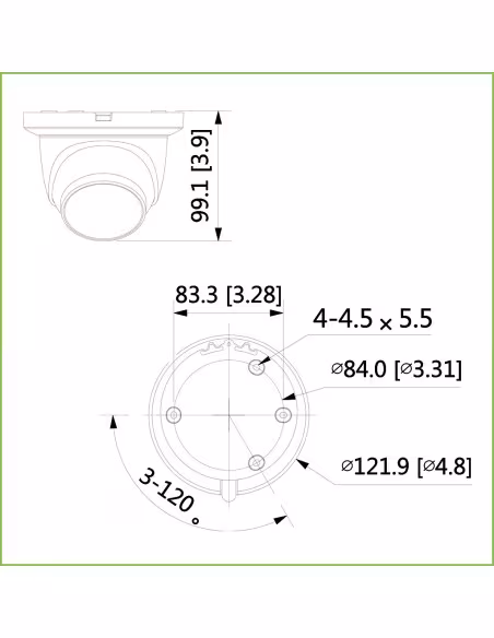 Comprar DAHUA IPC-HDW3241TM-AS MiniDomo IP H265 AI 2M DN SMART WDR Starlight IVS SMD IR50m 2.8mm IP67 PoE SD MIC