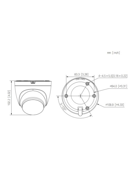 Comprar DAHUA IPC-HDW1339DA-SAW-IL-0280B MiniDomo IP H265 3M Iluminación Dual LED30m/IR30m 2.8mm IP67 MIC WiFi AI