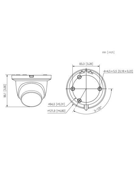 Comprar DAHUA IPC-HDW2441TM-S-0280B MiniDomo IP H265 4M DN WDR Starlight IR30m 2.8mm IP67 PoE SD MIC AI