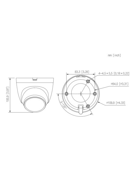 Acheter DAHUA IPC-HDW2441T-S-0280B Mini-dôme IP H265 4M DN WDR 3DNR Starlight IR 30 m 2.8mm IP67 PoE SD MIC IA
