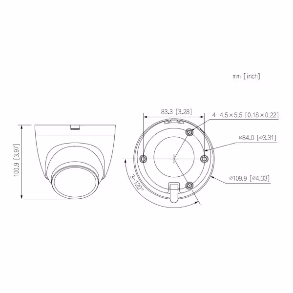 Comprar DAHUA IPC-HDW2441T-S-0280B-B MiniDomo IP H265 4M DN WDR 3DNR Starlight IR30m 2.8mm IP67 PoE SD MIC AI Color negro