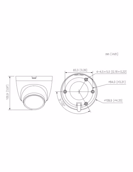 Comprar DAHUA IPC-HDW2441T-S-0280B-B MiniDomo IP H265 4M DN WDR 3DNR Starlight IR30m 2.8mm IP67 PoE SD MIC AI Color negro