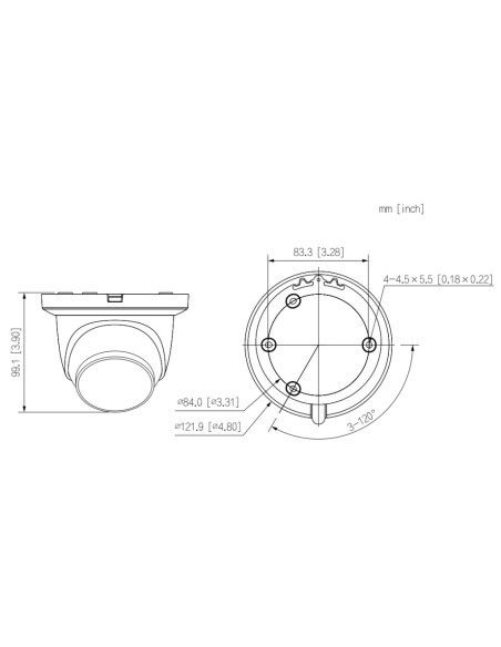 Comprare DAHUA IPC-HDW2449TM-S-IL-0280B MiniDomo IP 4M H265 FULL COLOR WDR IVS SMD Illuminazione duale LED30m/IR30m 2.8mm IP67 P