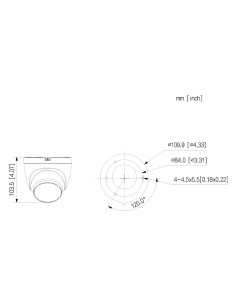 Acheter DAHUA IPC-HDW2449T-S-PV-0280B Mini-dôme IP 4M H265 FULL COLOR WDR Éclairage double LED 30 m / IR 30 m 2.8mm IP67 PoE MIC 2